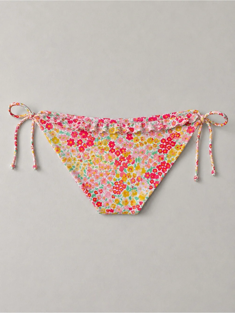 J. CREW Floral Side Tie Bikini Bottoms L Micro Meadow NWT Pink Beach Resort